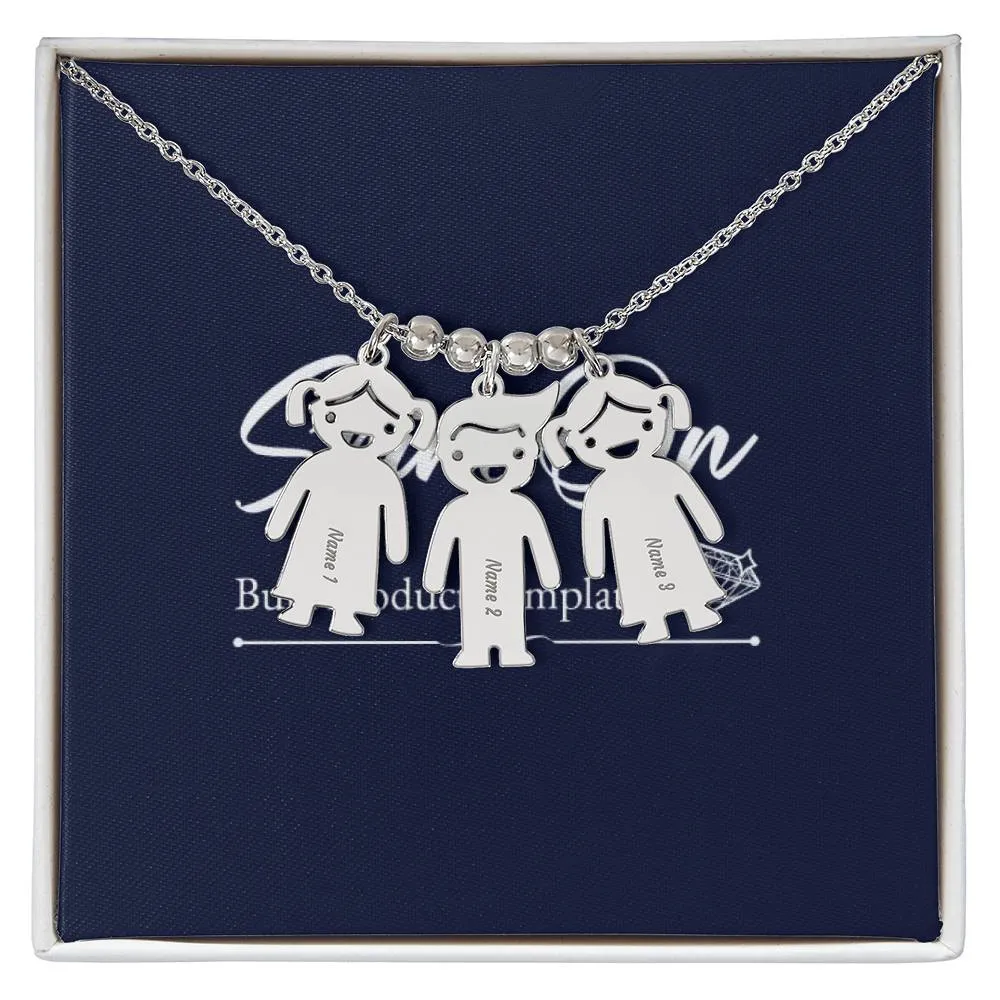 Engraved Kids Charm Necklace