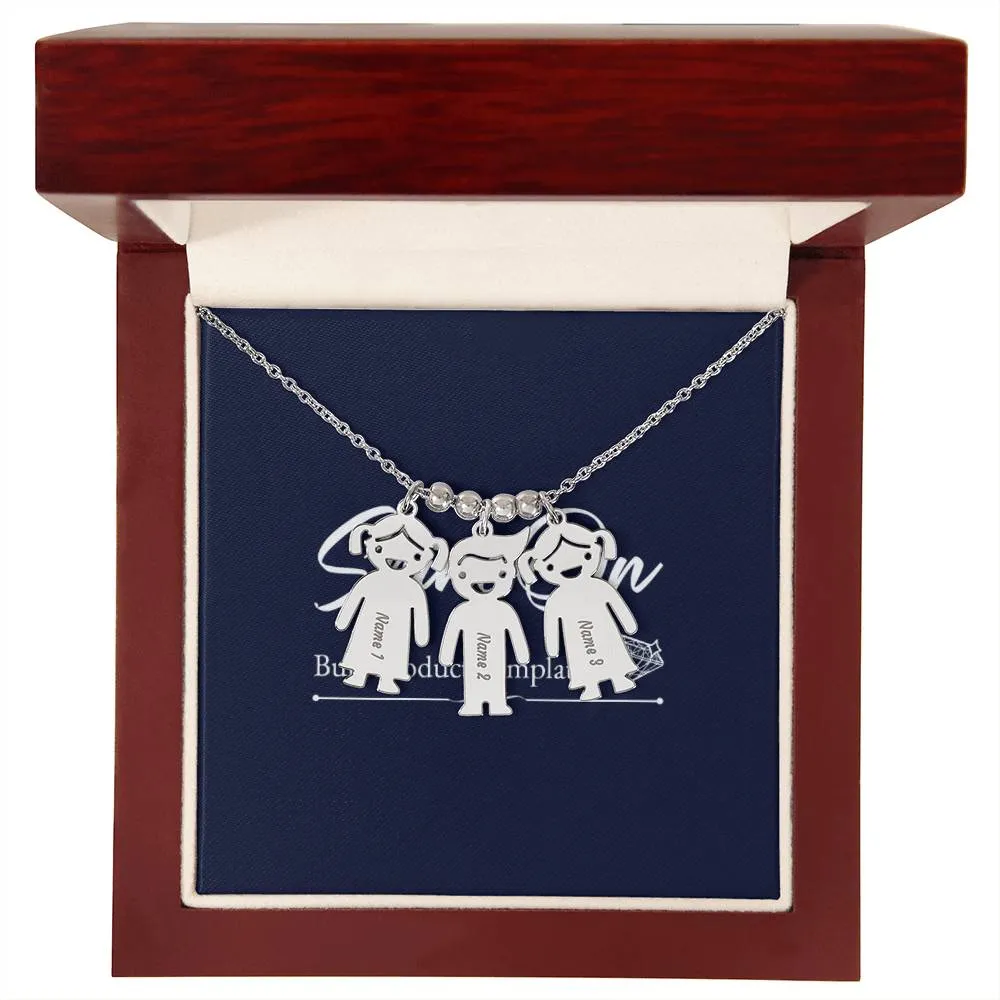 Engraved Kids Charm Necklace