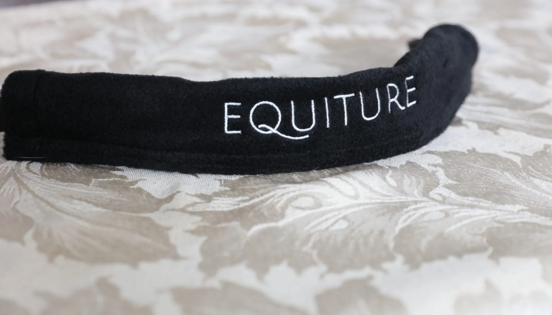 Equiture Jet and light colorado antique look curve browband-Cob size black leather