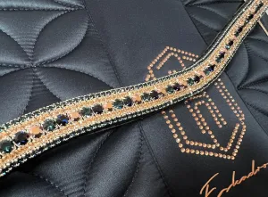 Equiture Navy Rose Gold megabling curve browband