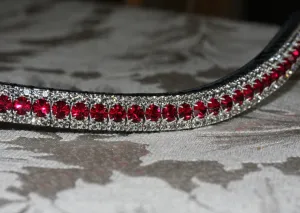 Equiture Ruby and black diamond browband