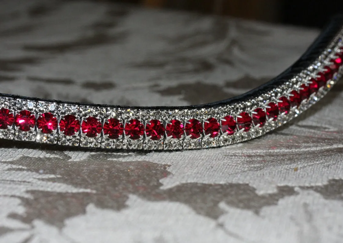 Equiture Ruby and black diamond browband