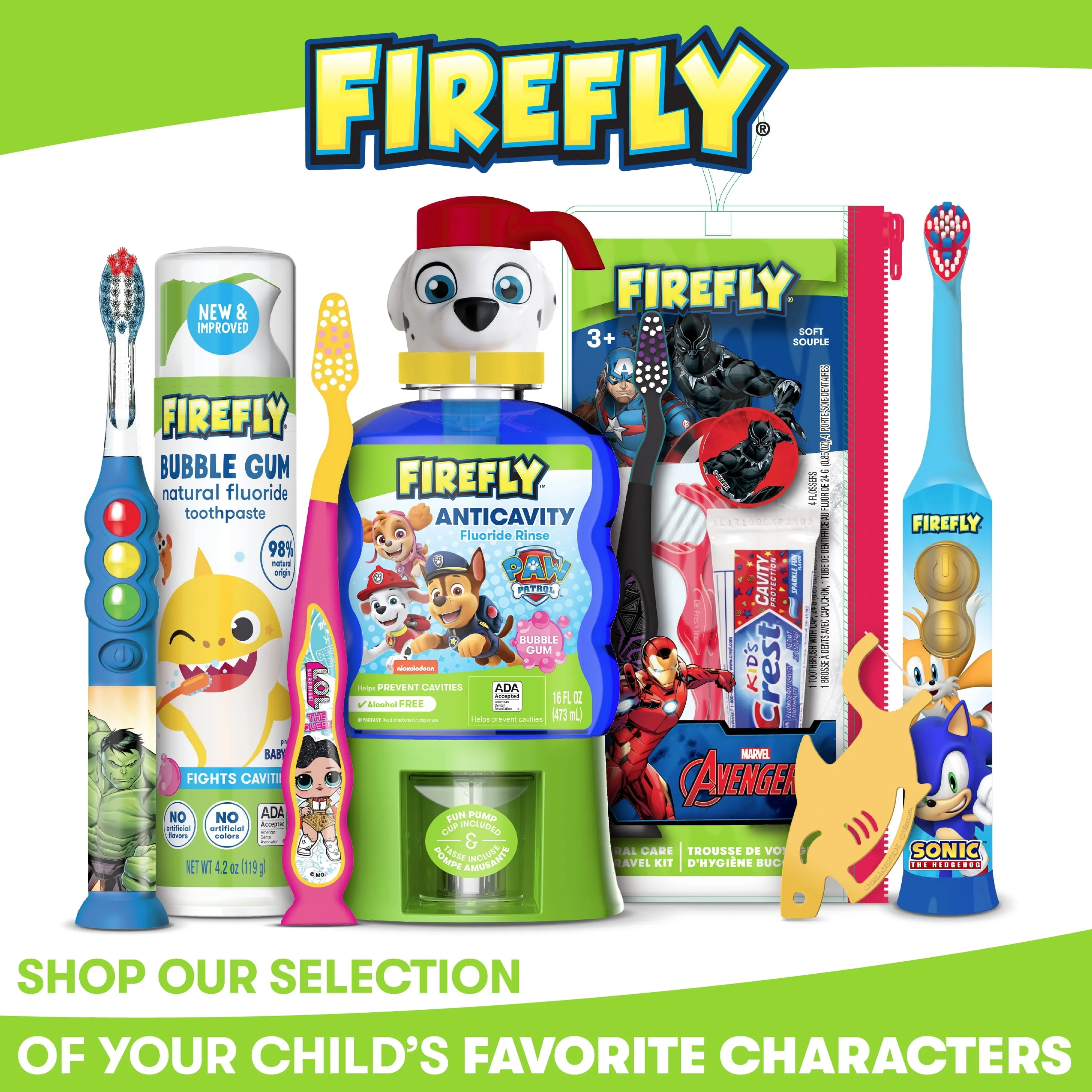 Firefly Clean N Protect, Sonic the Hedgehog Toothbrush with 3D Antibacterial