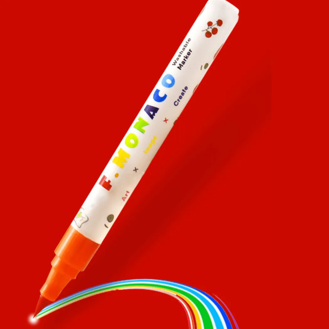 Flower Monaco Taper Head Washable Marker 24 Colors