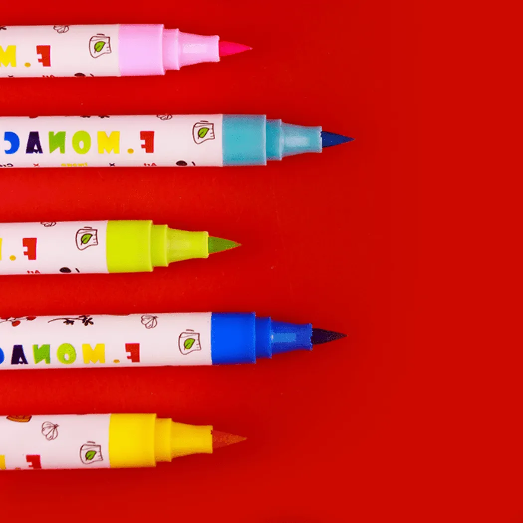 Flower Monaco Taper Head Washable Marker 24 Colors