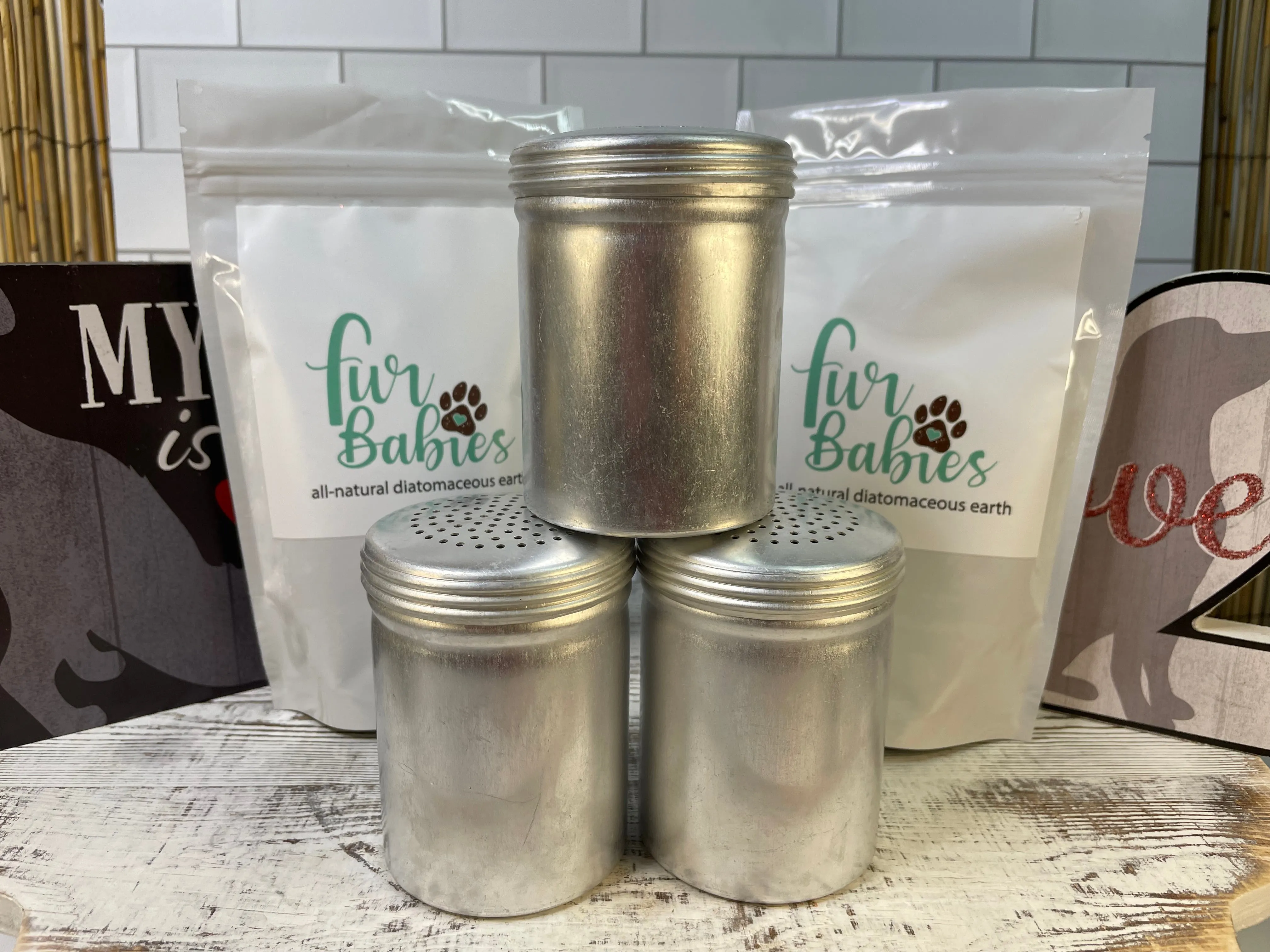 Fur Babies Flea & Tick Shaker with all natural repellent