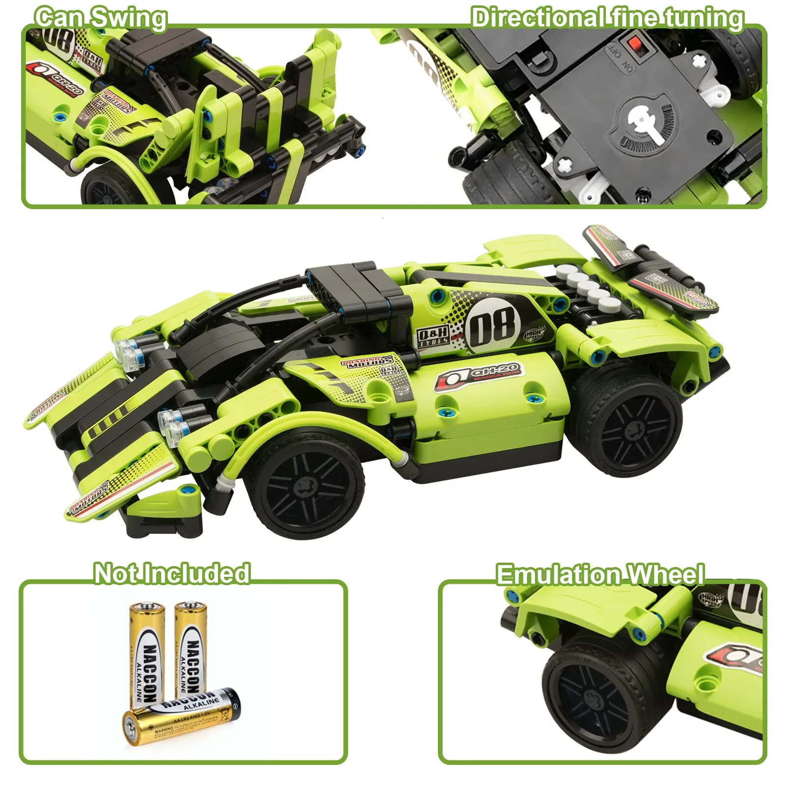 GAMZOO STEM Building Toys for Kids with 2-in-1 Remote Control Racer Snap Together Engineering Kits Early Learning Racecar Building Blocks - Best Gift for 6 7 8 9＋Year Old Boys and Girls