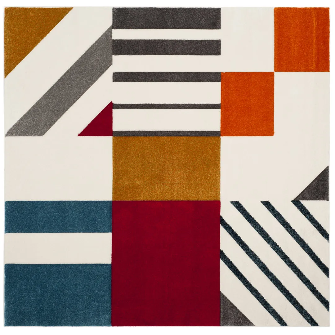 Garima Performance Geometric Rug Ivy Bronx Rug Size: Square 5'3"