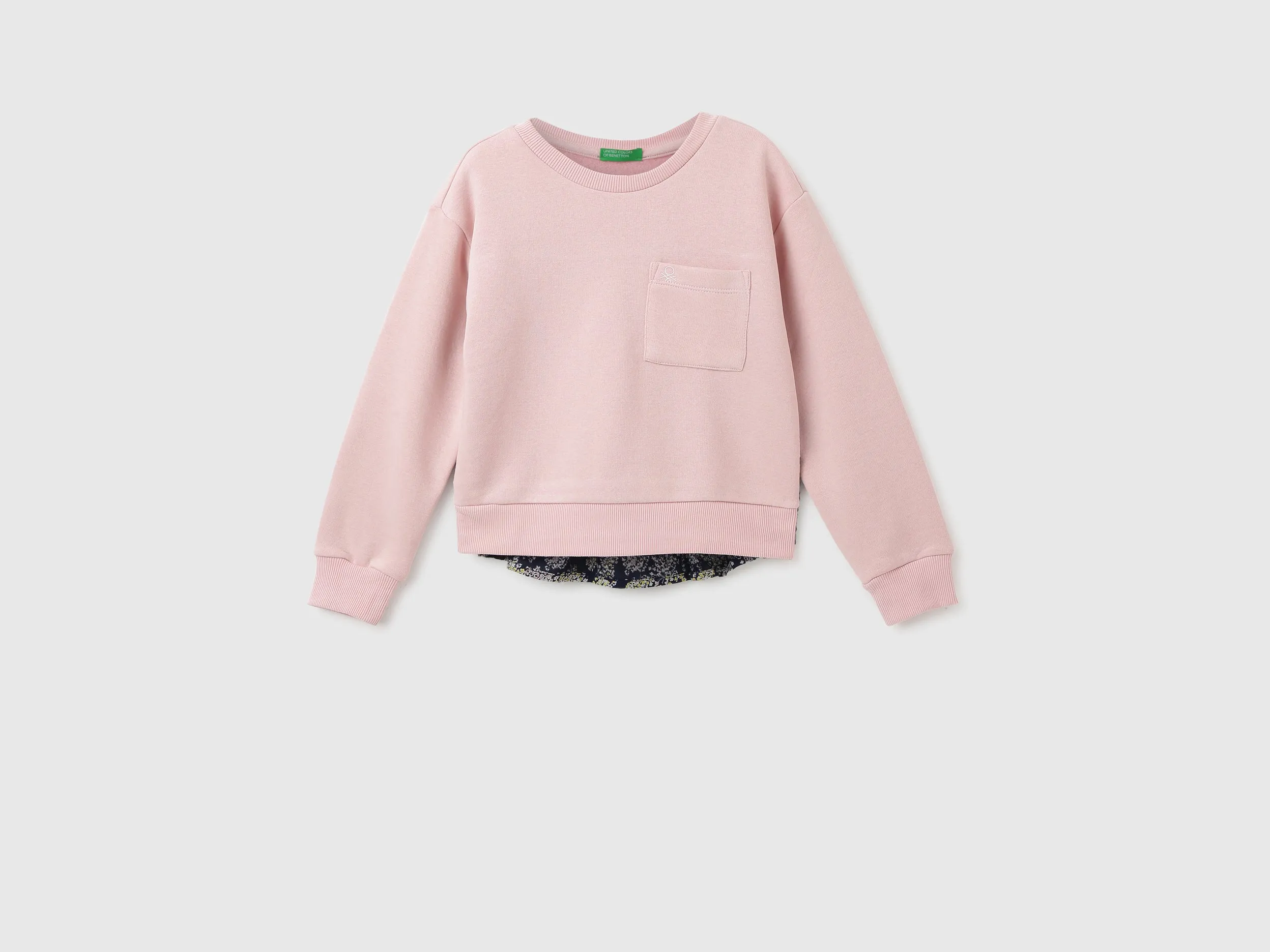 Girls Solid Round Neck Sweatshirt