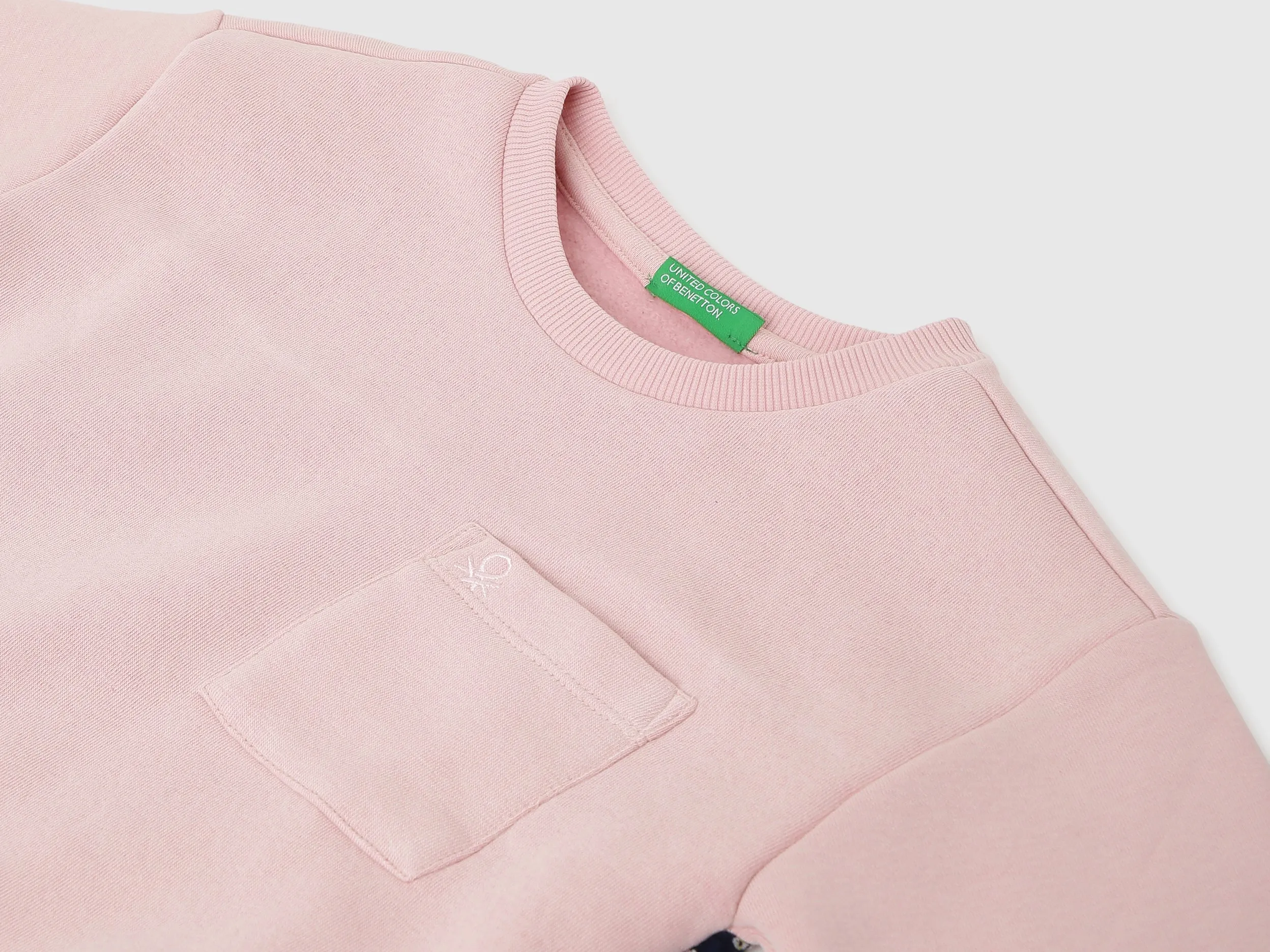 Girls Solid Round Neck Sweatshirt