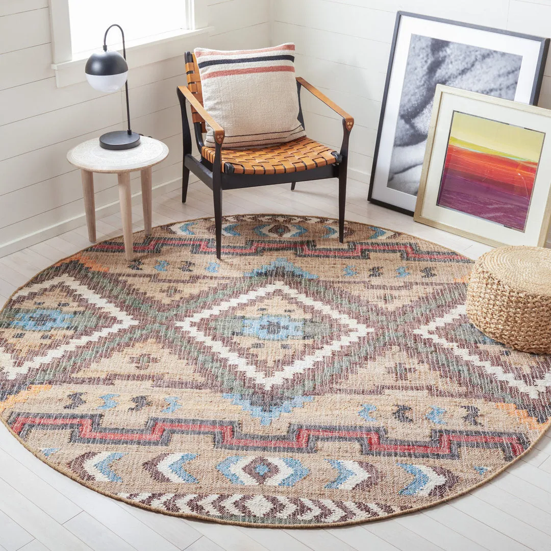 Glynda Southwestern Handmade Flatweave Jute Tan Area Rug The Twillery Co.® Rug Size: Round 3'