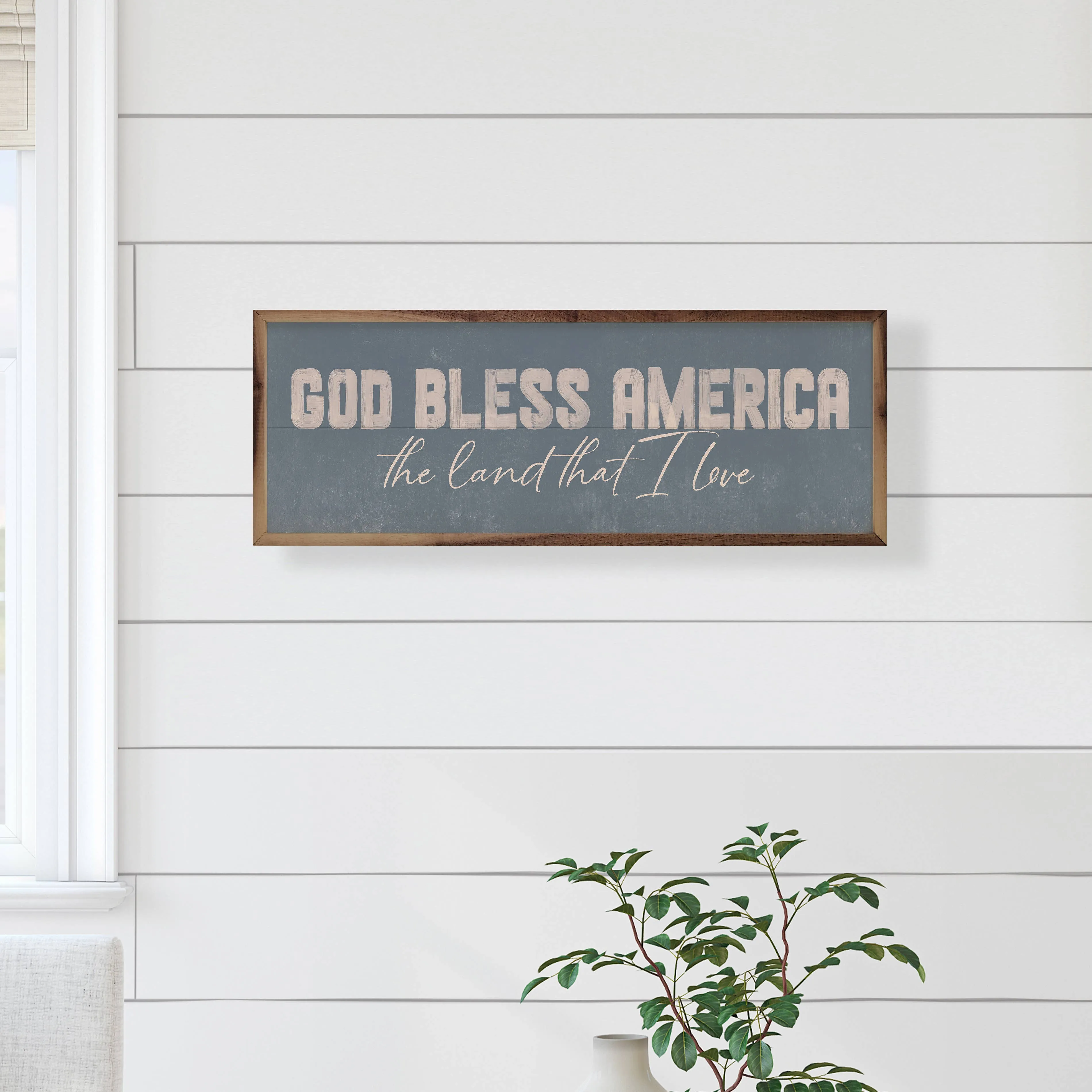 God Bless America Blue: 24 x 8 x 1.5