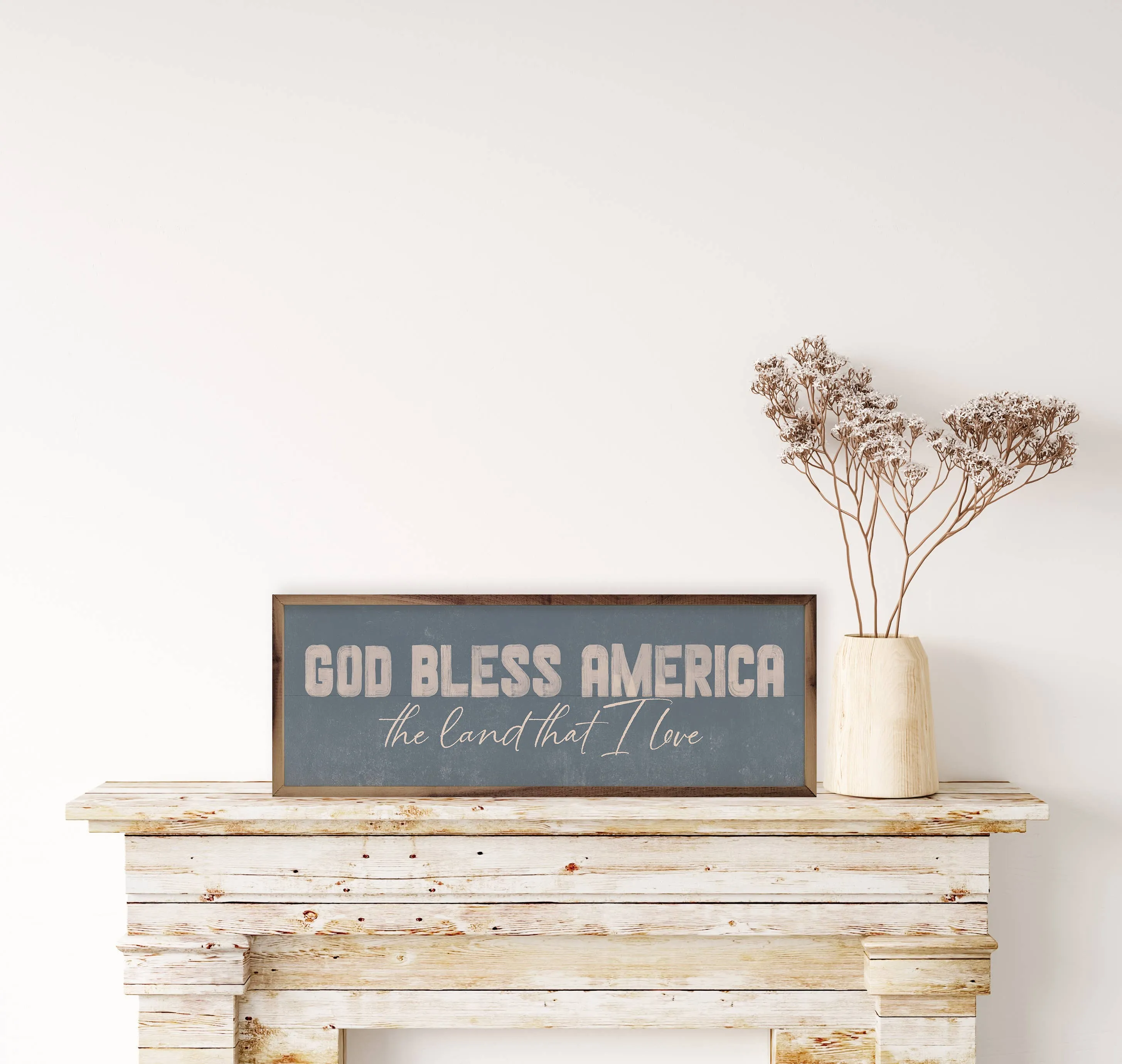 God Bless America Blue: 24 x 8 x 1.5