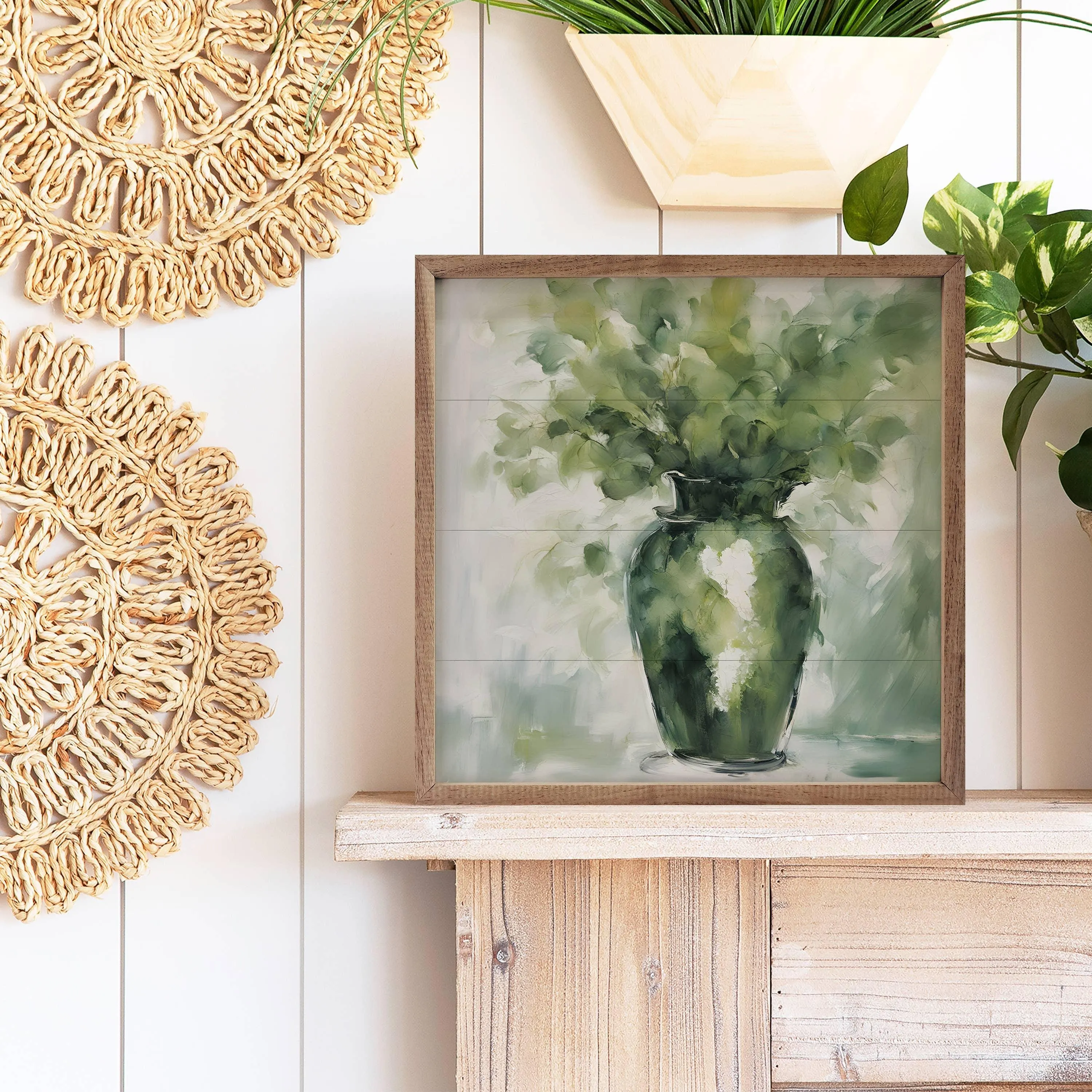 Green Eucalyptus In Vase