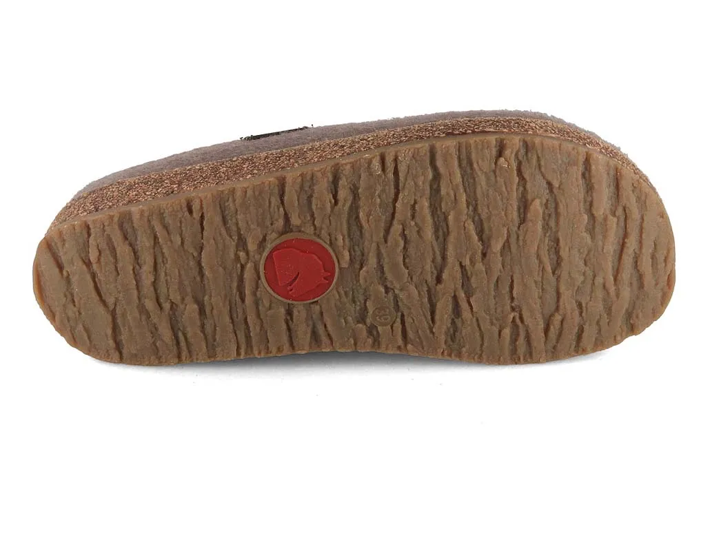 HAFLINGER Women Felt Slippers 'Grizzly Home', truffle