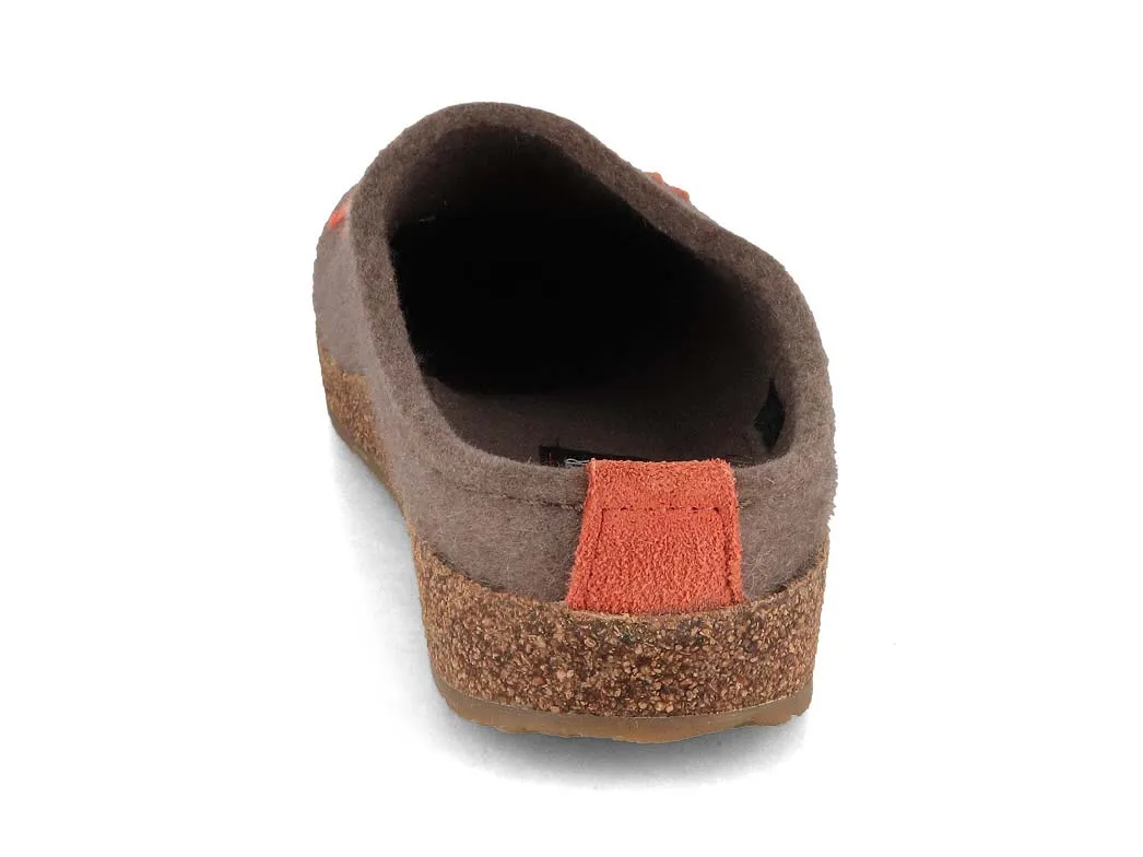 HAFLINGER Women Felt Slippers 'Grizzly Home', truffle
