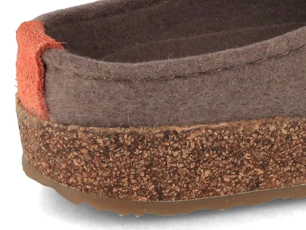 HAFLINGER Women Felt Slippers 'Grizzly Home', truffle