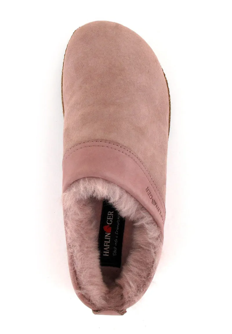 HAFLINGER Women's Slippers with Shearling Snowbird, rosewood