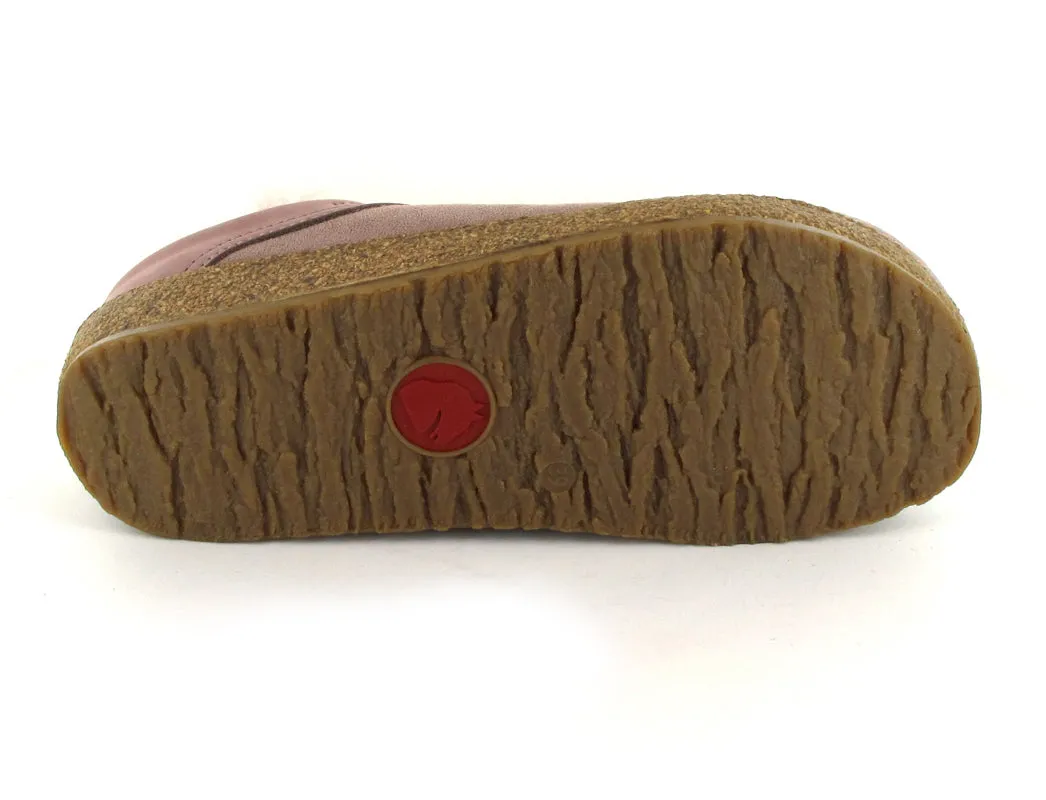 HAFLINGER Women's Slippers with Shearling Snowbird, rosewood