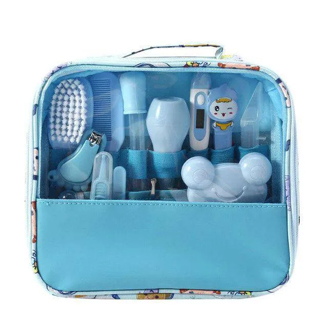 Health Care Portable Grooming Kit Safety Cutter Nail Care Set with Thermometer - Blue, Pink