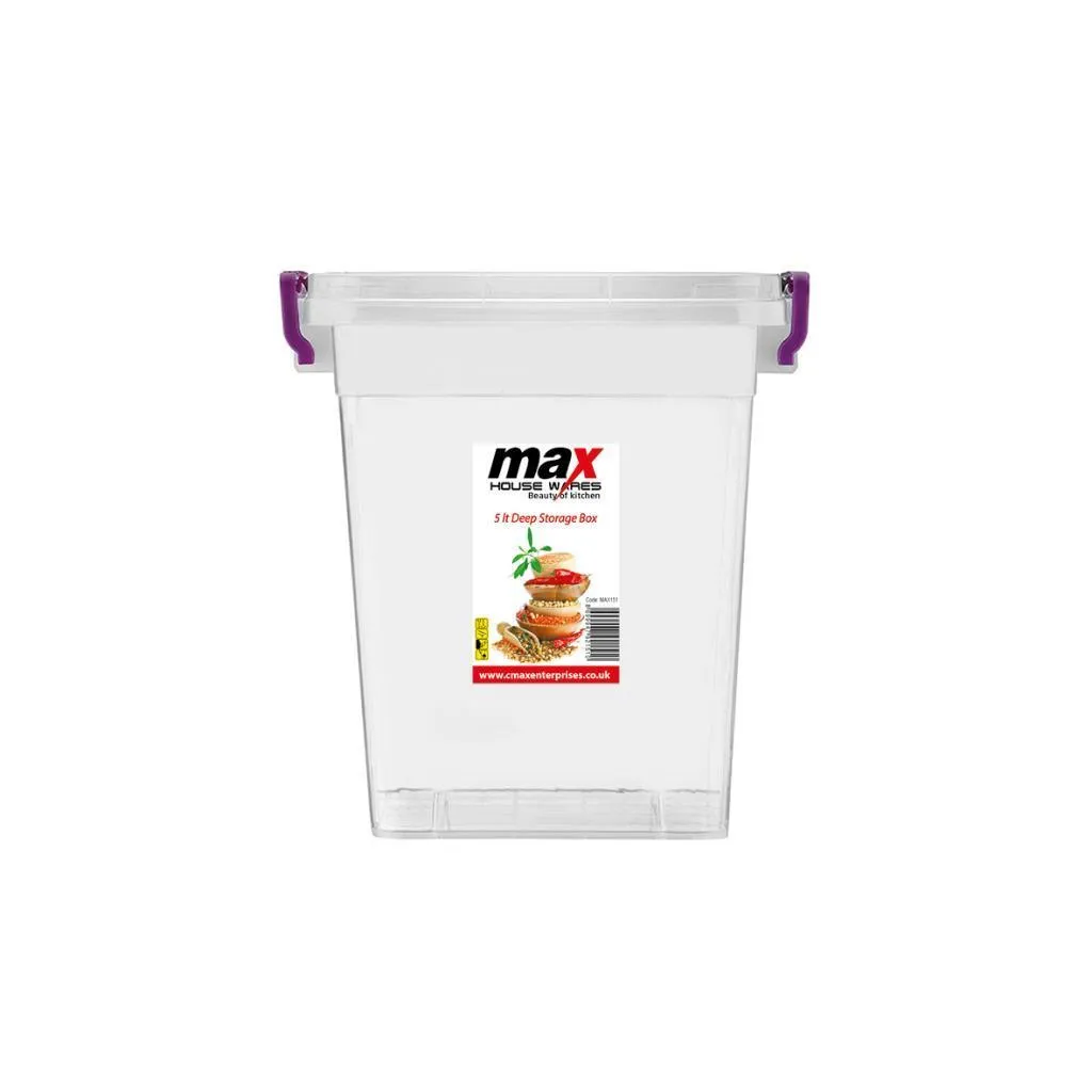 Household Multi Purpose DEEP Storage Container Clear Plastic 10 Litre MAX-152