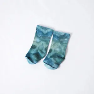 Ice-Dyed Bamboo Baby Socks - Blue Lagoon