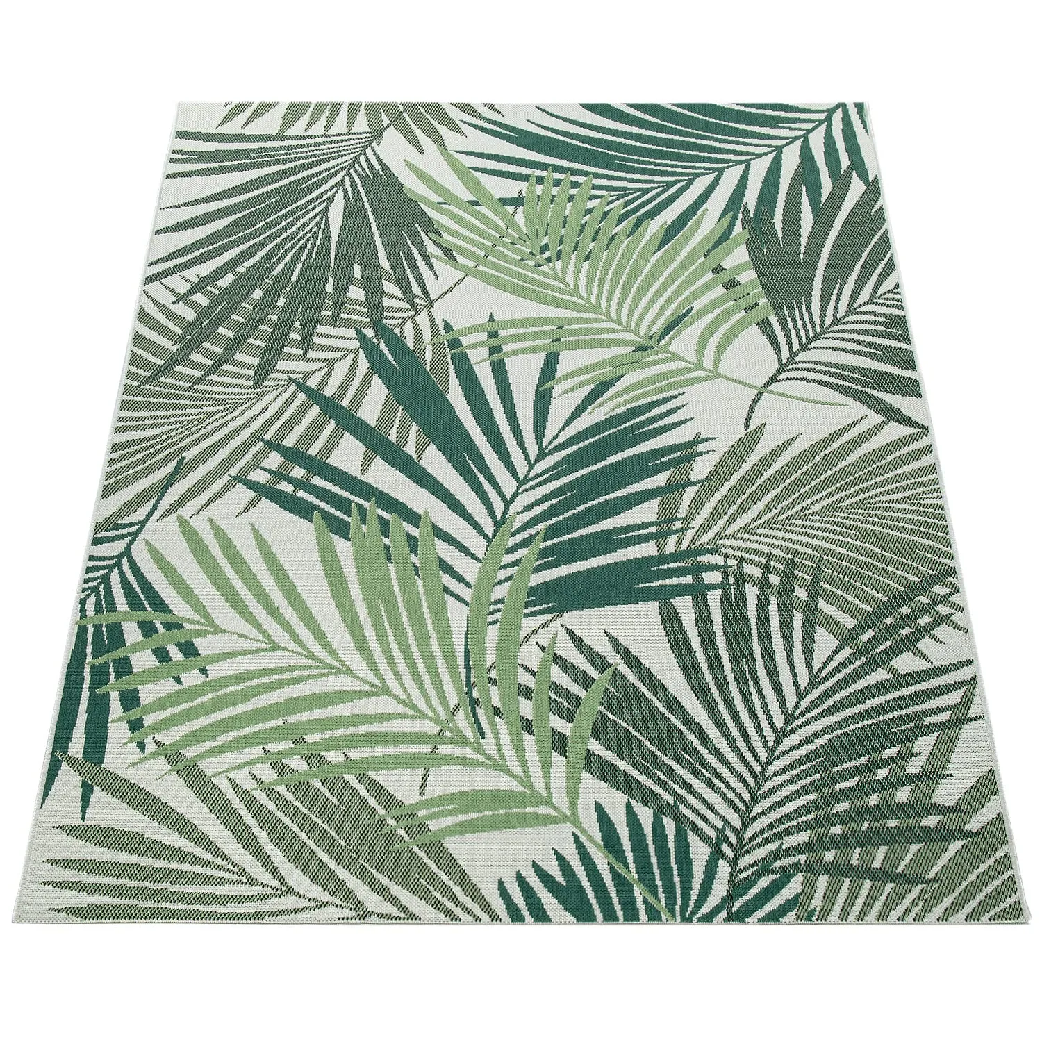 Indoor & Outdoor Rug for Patio Jungle Floral Palm Trees Design Green, Size: 2'8" x 4'11"