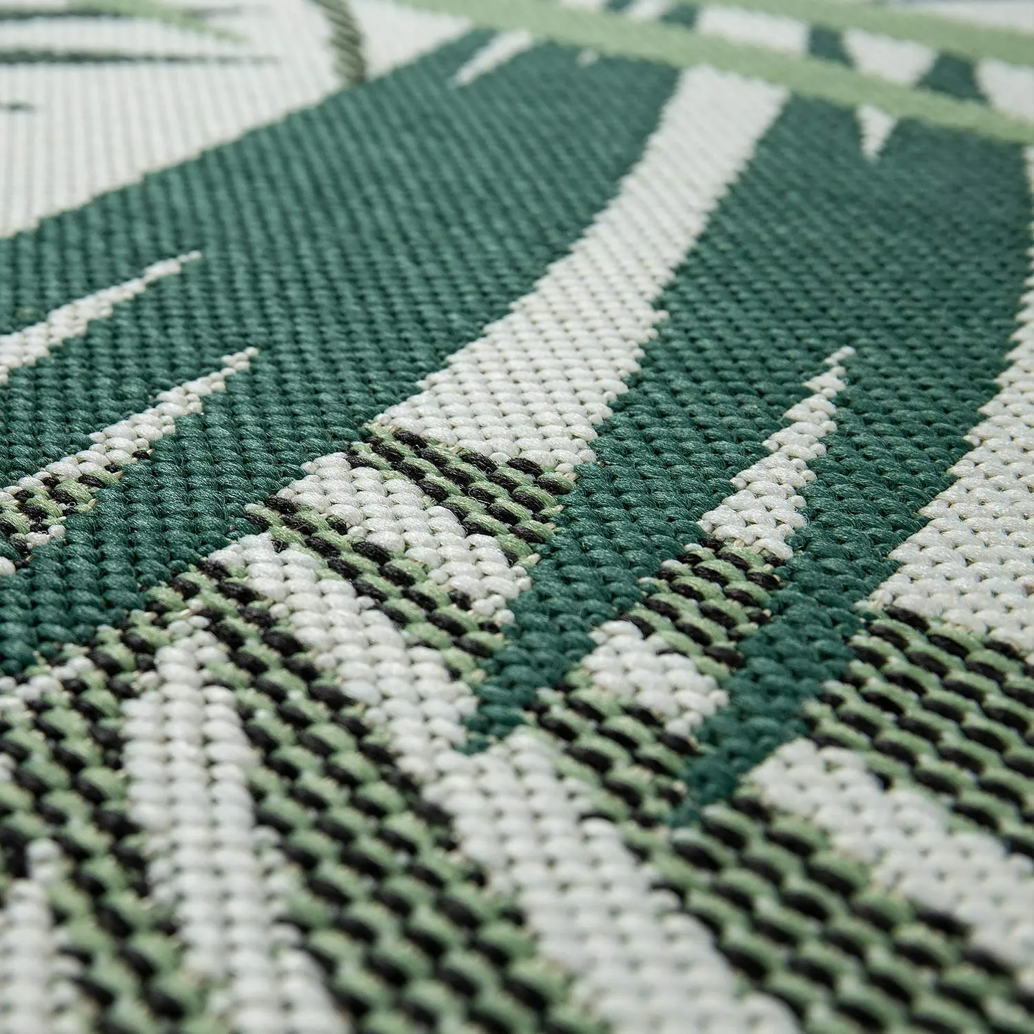 Indoor & Outdoor Rug for Patio Jungle Floral Palm Trees Design Green, Size: 2'8" x 4'11"