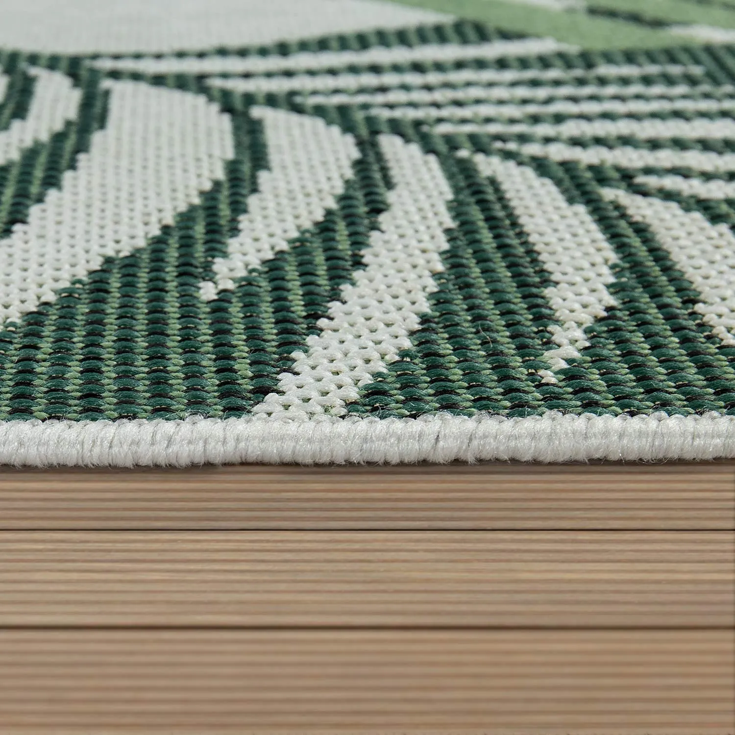 Indoor & Outdoor Rug for Patio Jungle Floral Palm Trees Design Green, Size: 2'8" x 4'11"