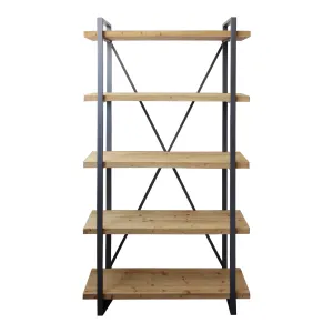 Industrial-Chic Multi-Level Display Shelf
