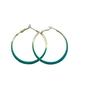 Just Lil Things  Green Hoop Earrings jlt11271