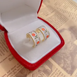 Just Lil Things  White Pin Earrings jlt11299
