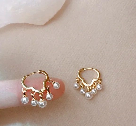 Just Lil Things  White Pin Earrings jlt11300