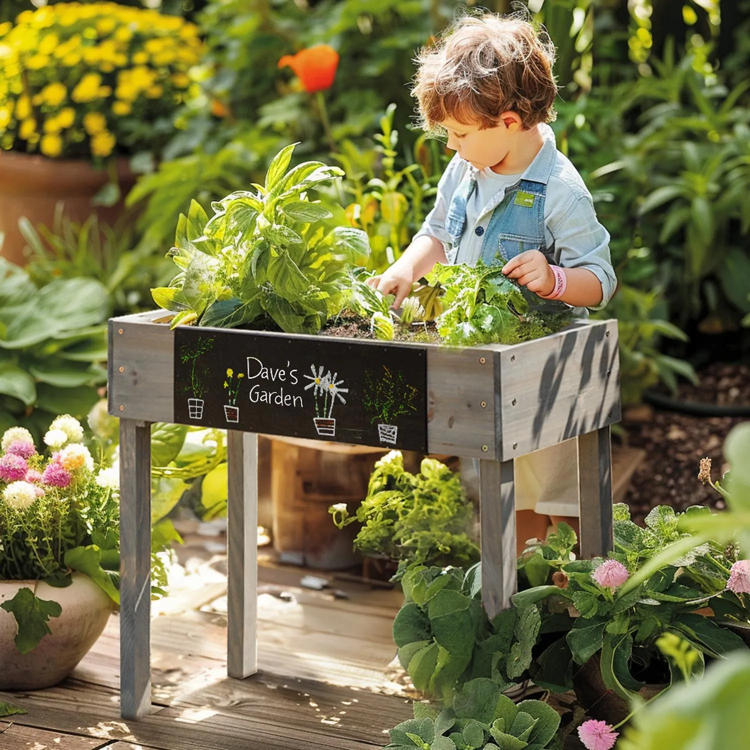 Kid Small Garden Bed|Wooden Raised Garden Bed