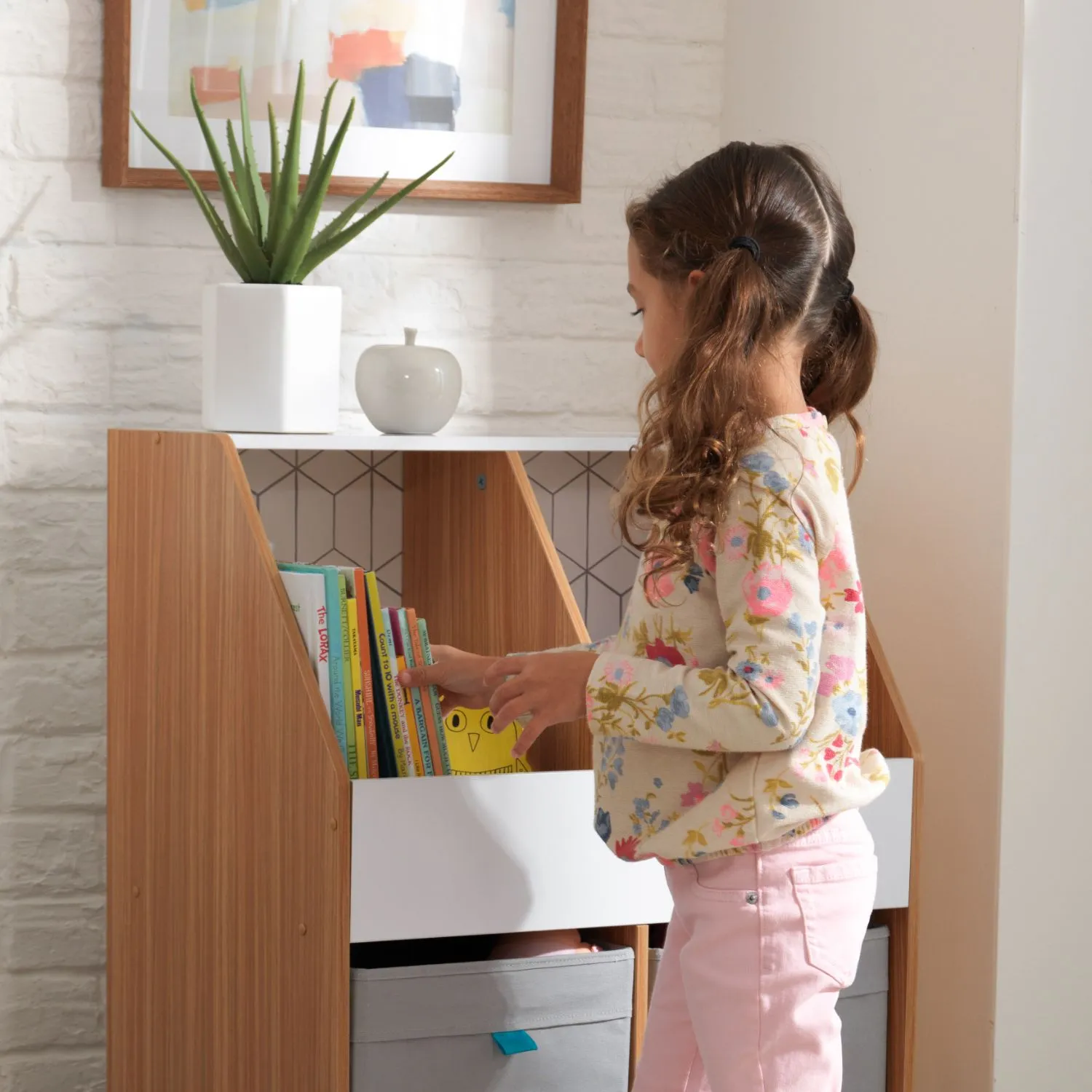 KidKraft Mid-Century Kid Bin Storage Unit