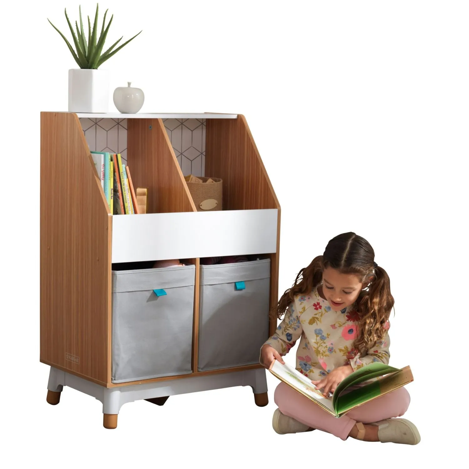KidKraft Mid-Century Kid Bin Storage Unit