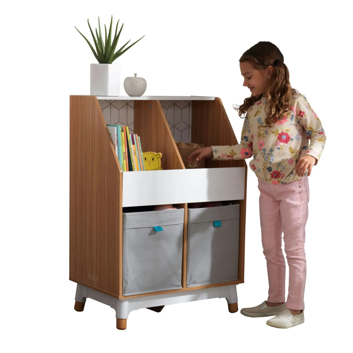 KidKraft Mid-Century Kid Bin Storage Unit