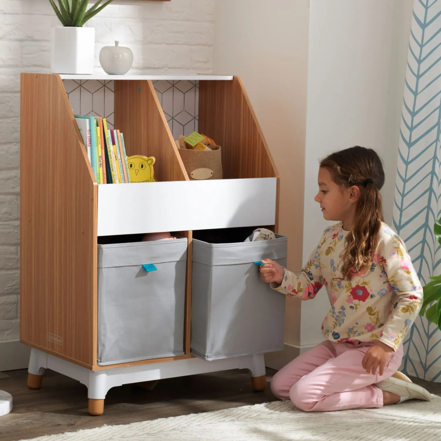 KidKraft Mid-Century Kid Bin Storage Unit