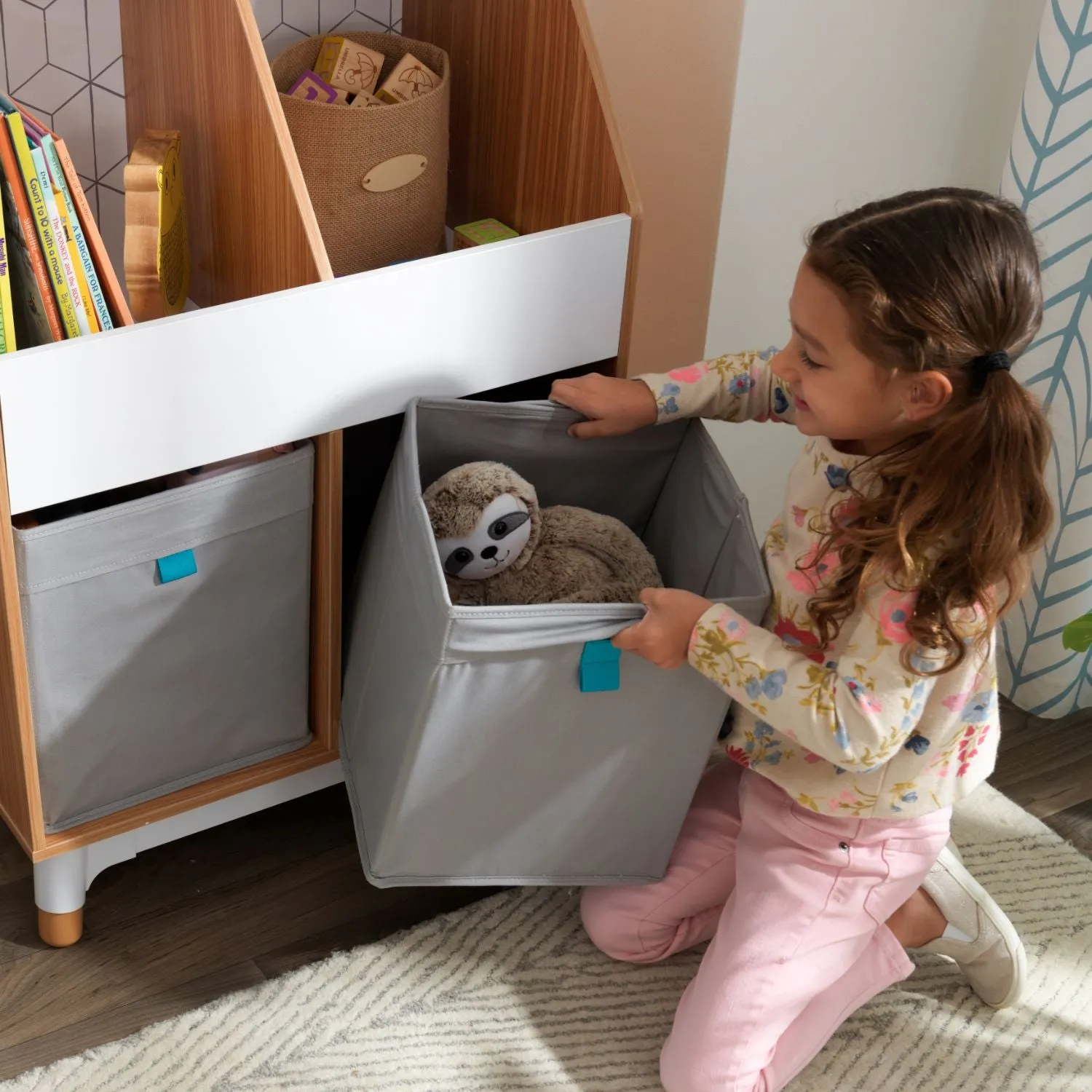 KidKraft Mid-Century Kid Bin Storage Unit