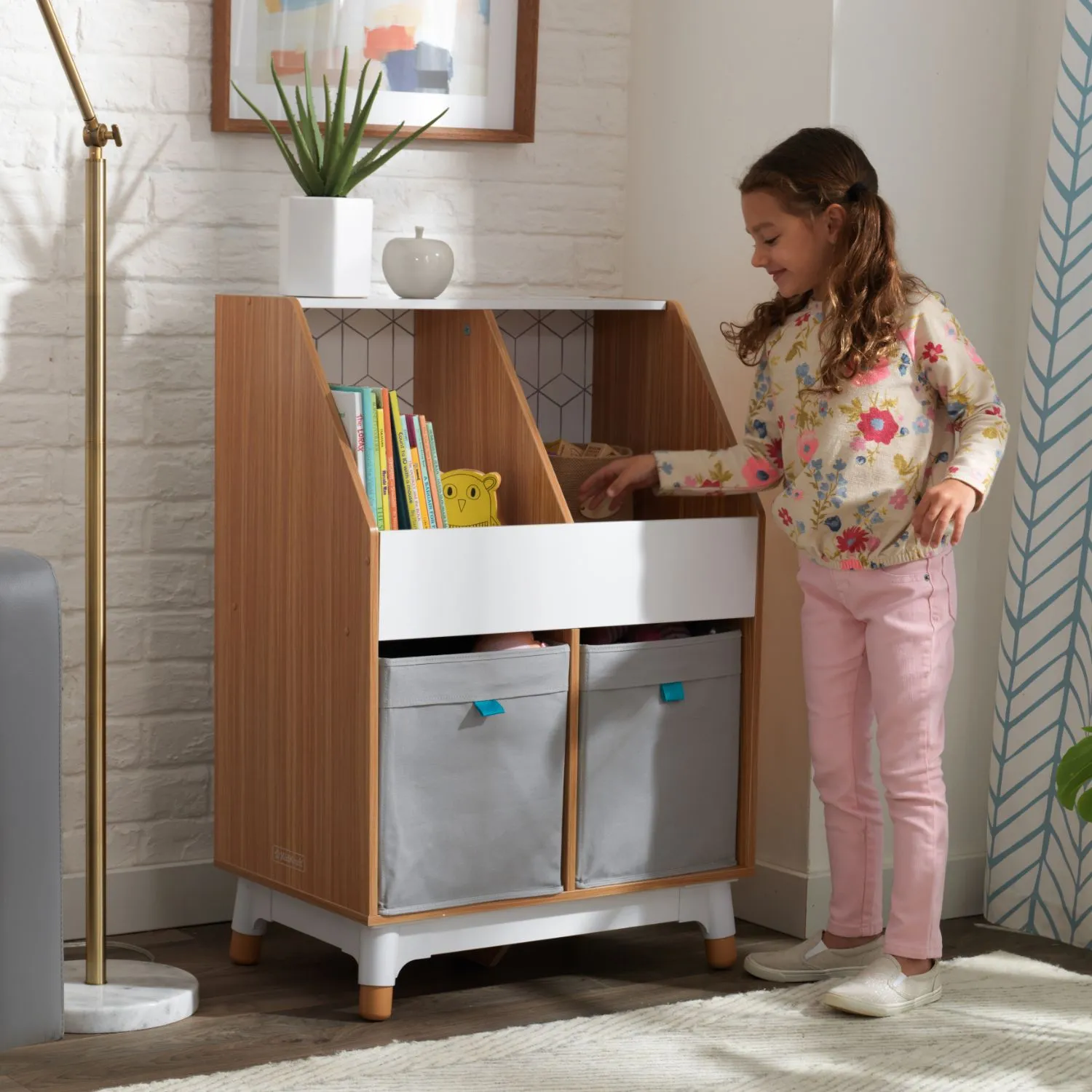KidKraft Mid-Century Kid Bin Storage Unit