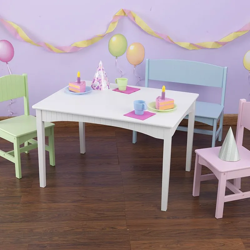 KidKraft Nantucket Table with Bench and 2 Chairs - Pastel