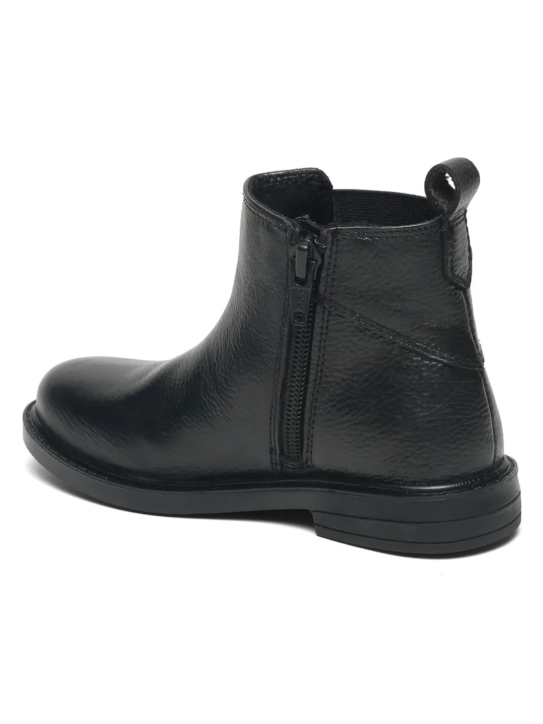 Kids’ Black Leather Chelsea Boots