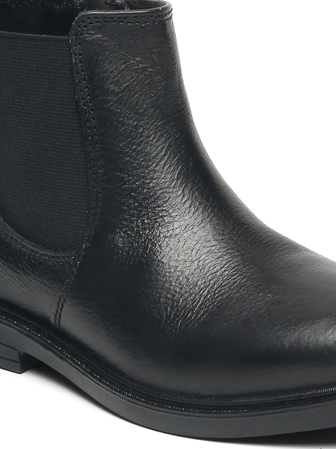 Kids’ Black Leather Chelsea Boots