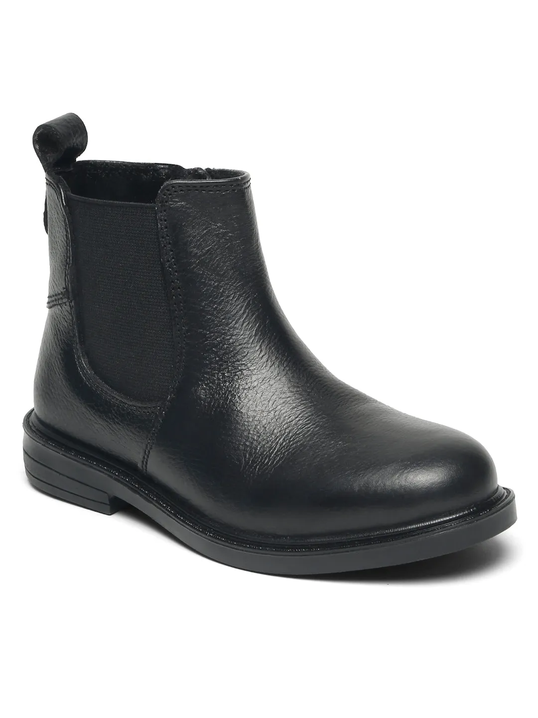 Kids’ Black Leather Chelsea Boots