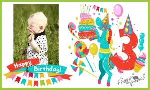 Kids Photo Birthday Banner With Personalized Age