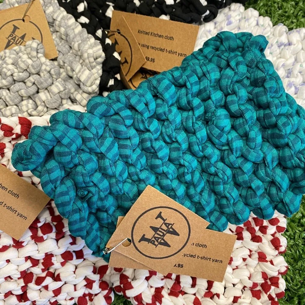 Knitted Kitchen Cloth - Handmade From Upcycled Fabric - Various
