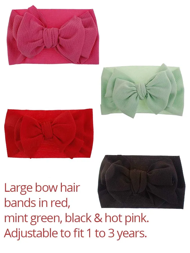 Large Bow Hair Band Headwear for Baby Girls and Toddlers - Black