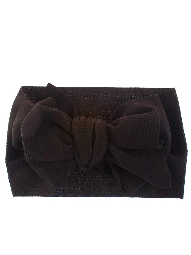 Large Bow Hair Band Headwear for Baby Girls and Toddlers - Black