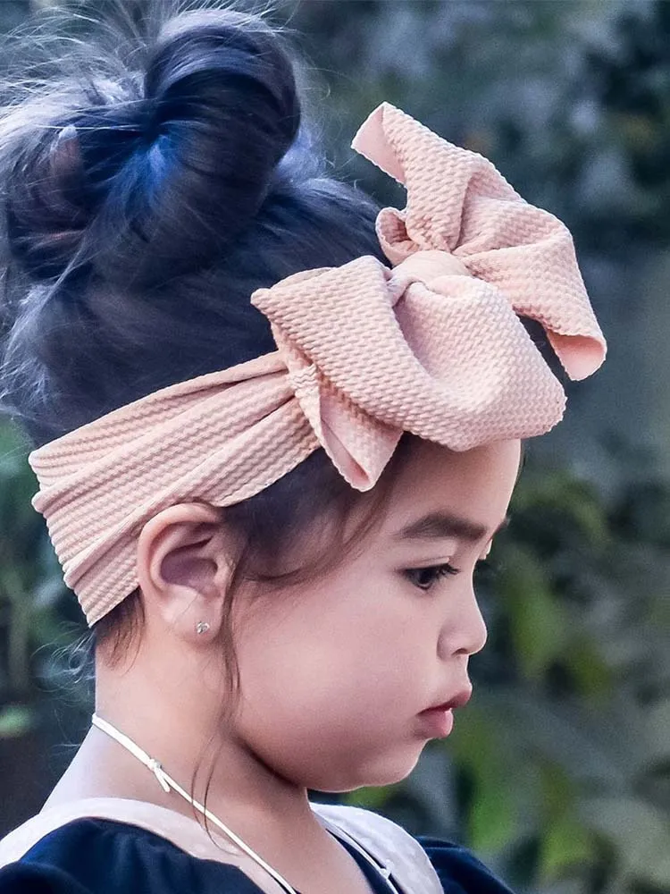 Large Bow Hair Band Headwear for Baby Girls and Toddlers - Red