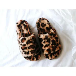 Leopard Plush Slippers
